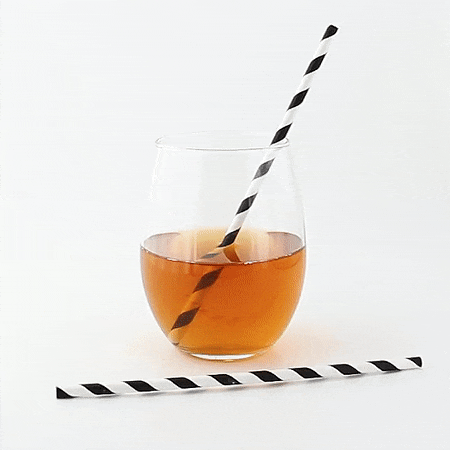 Paille papier smoothie noir/blanc   6mm  H197mm-3000Pcs