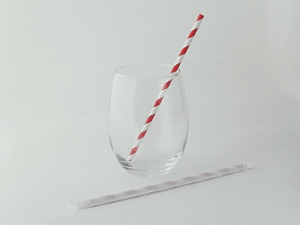 Chalumeau papier rouge  / blanc emballé individuellement   H197mm-3000Pcs