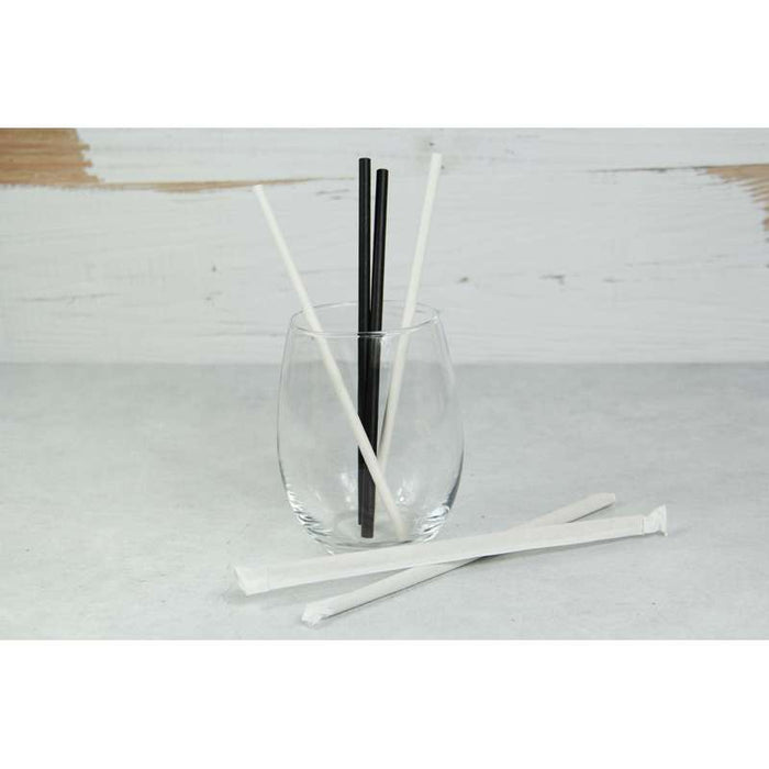Paille en papier blanc   H197mm-3000Pcs
