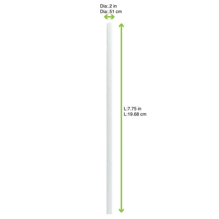 Paille en papier blanc   H197mm-3000Pcs