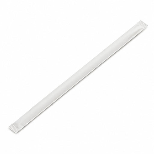 Paille biseautée blanche pour Bubble Tea - emballage individuel  H12mm-1960Pcs