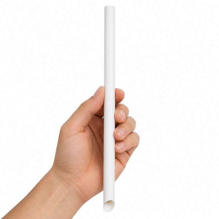 Paille biseautée blanche pour Bubble Tea   H12mm-2400Pcs
