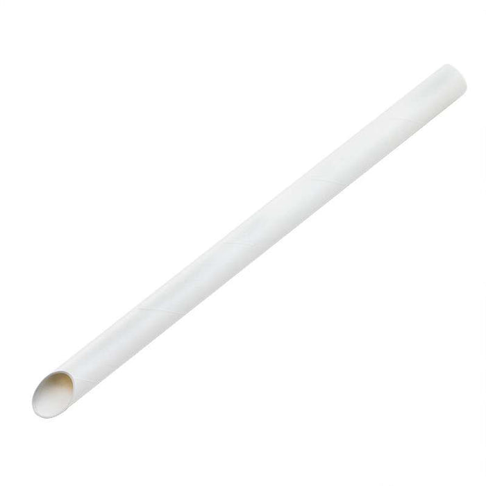 Paille biseautée blanche pour Bubble Tea   H12mm-2400Pcs