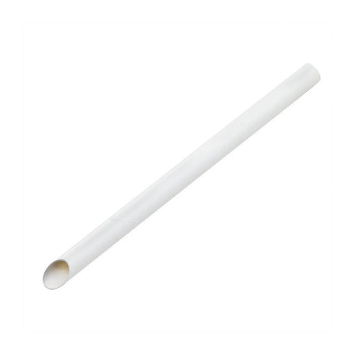 Paille biseautée blanche pour Bubble Tea   H12mm-2400Pcs