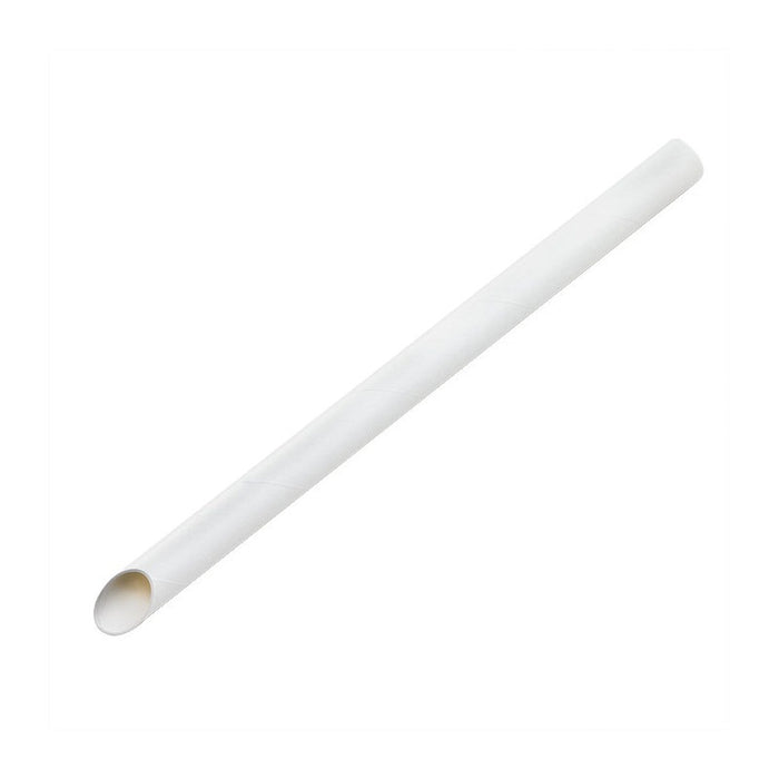 Paille biseautée blanche pour Bubble Tea   H12mm-2400Pcs