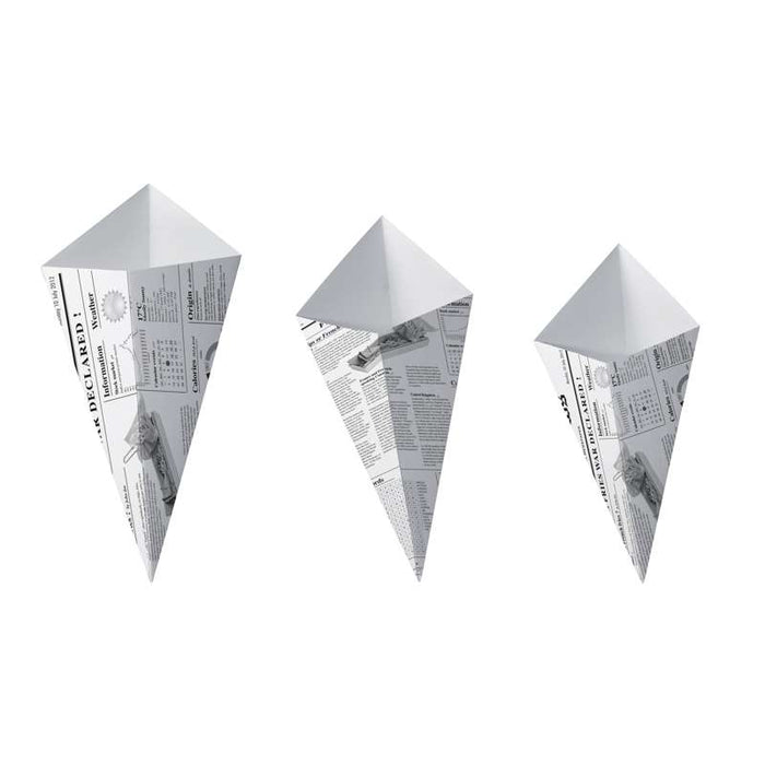 Cône carton décor journal  160x130mm  250ml-1000Pcs
