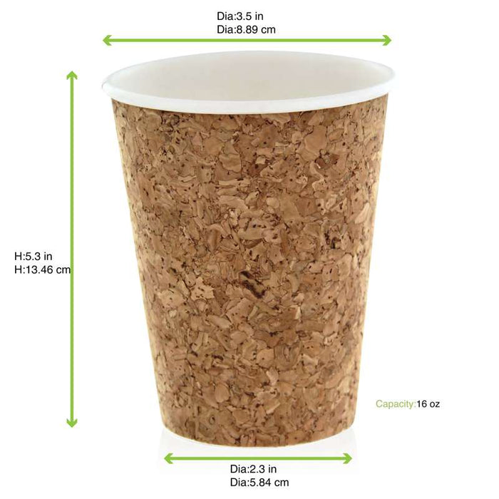 Gobelet carton et liège  H136mm 470ml - 100Pcs