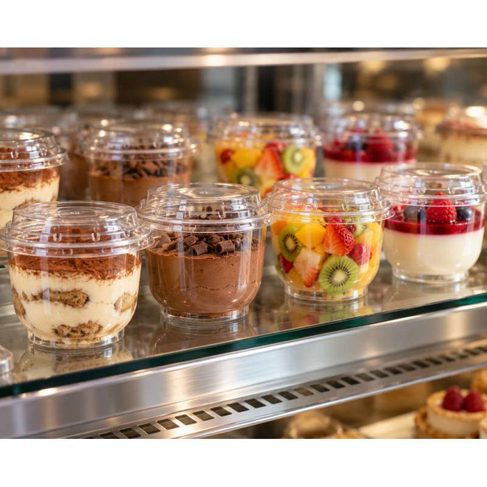 Coupe à dessert ronde en PET transparent Ø95mm H65mm 180ml - 600Pcs