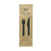 Kit couverts bois 3 / 1: couteau fourchette serviette, emballage kraft   H165mm-250Pcs
