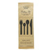 Kit couverts bois 5 / 1: couteau fourchette petite&grande cuillère serviette, emballage kraft   H165mm-250Pcs