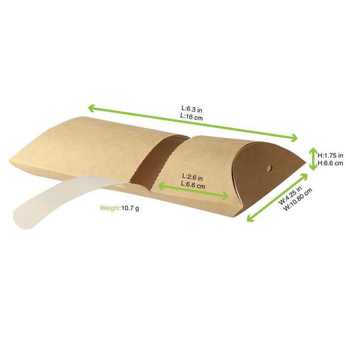 Boite à crêpe rectangulaire carton kraft  100x45mm H160mm-600Pcs