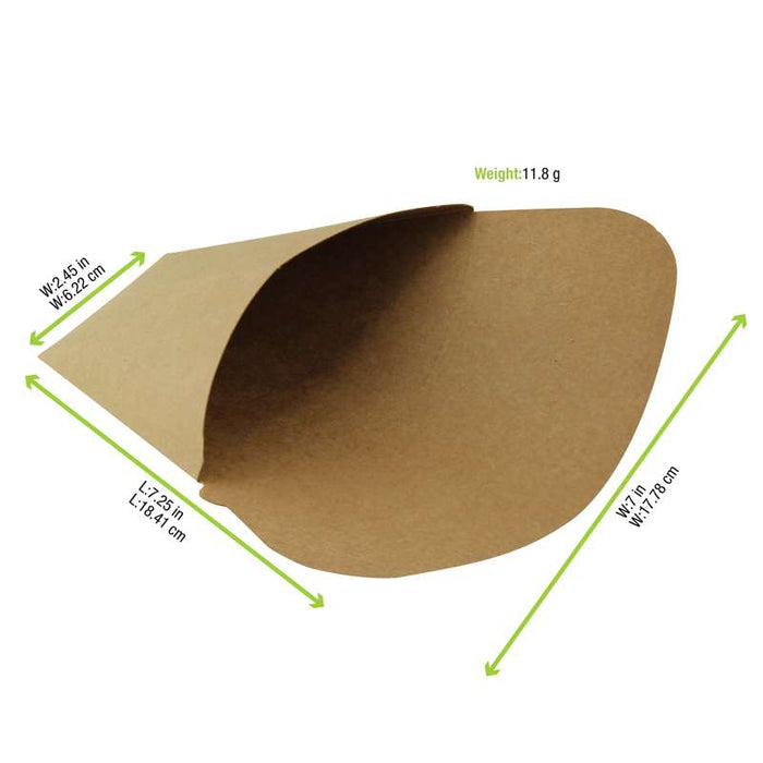 Pochette crêpe triangulaire en carton brun  145x65mm H185mm-1000Pcs