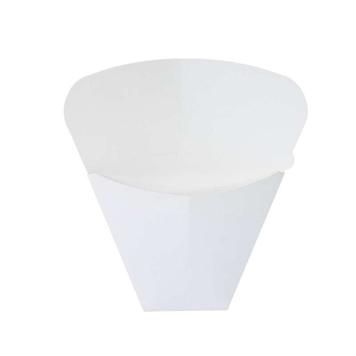 Pochette crêpe triangulaire en carton blanc  145x65mm H185mm - 1000Pcs
