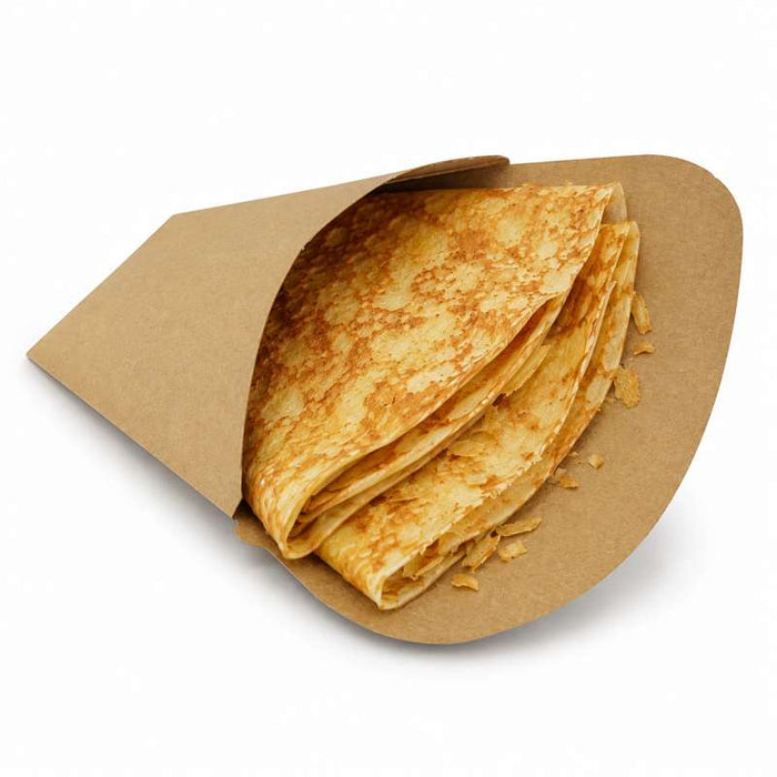 Pochette crêpe triangulaire en carton blanc  145x65mm H185mm - 1000Pcs