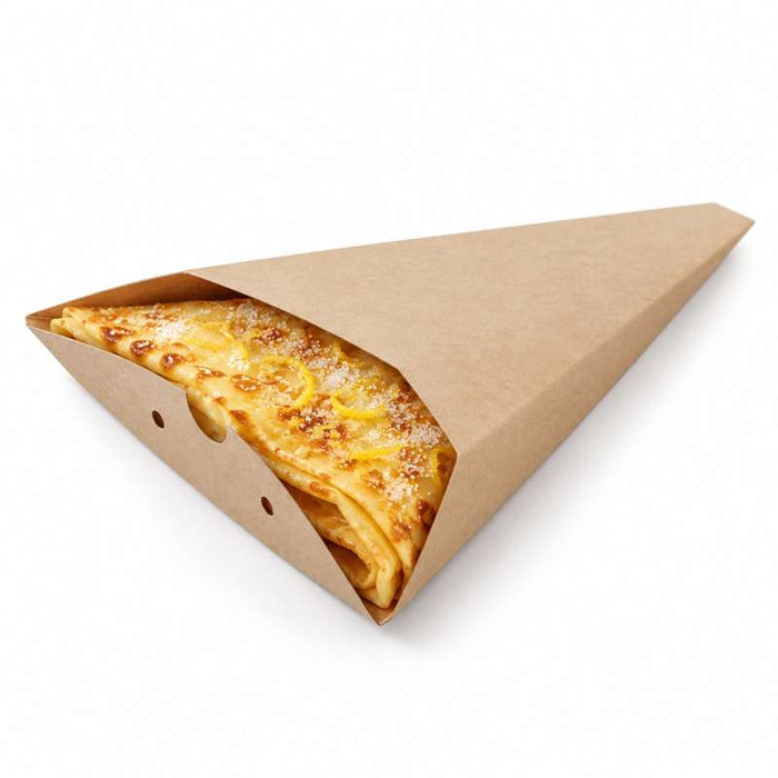 Boite à crêpe triangulaire carton kraft  120 H160mm-600Pcs