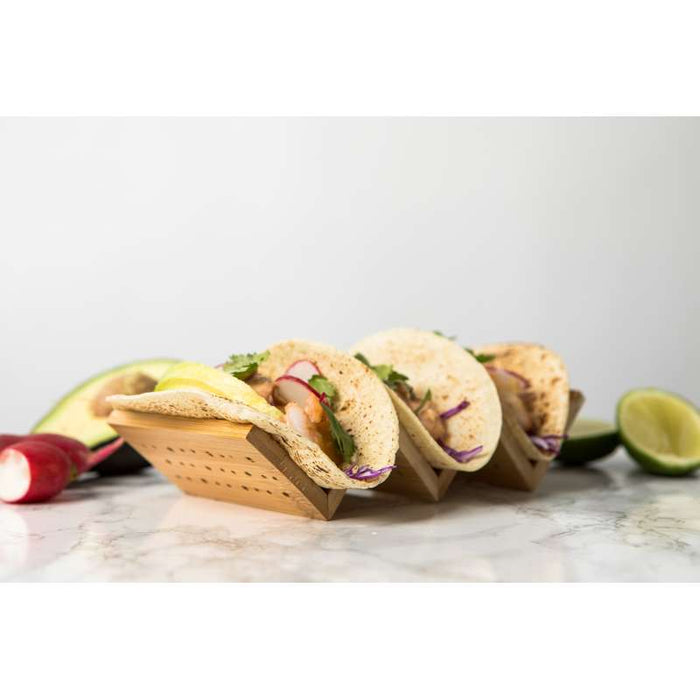Étui à tacos en carton kraft et blanc 150x70mm H20mm - 1000Pcs