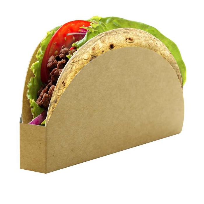 Étui à tacos en carton kraft et blanc 150x70mm H20mm - 1000Pcs