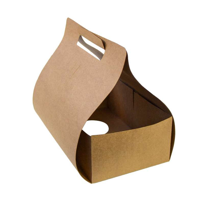 Support kraft 2 gobelets avec porte-paille 254x152mm H228mm - 200Pcs