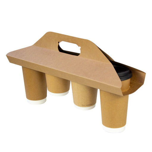 Porte gobelets kraft - 4 compartiments 380x420mm-250Pcs