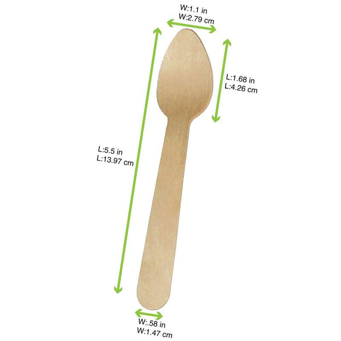 Cuillère bois   H140mm-2000Pcs