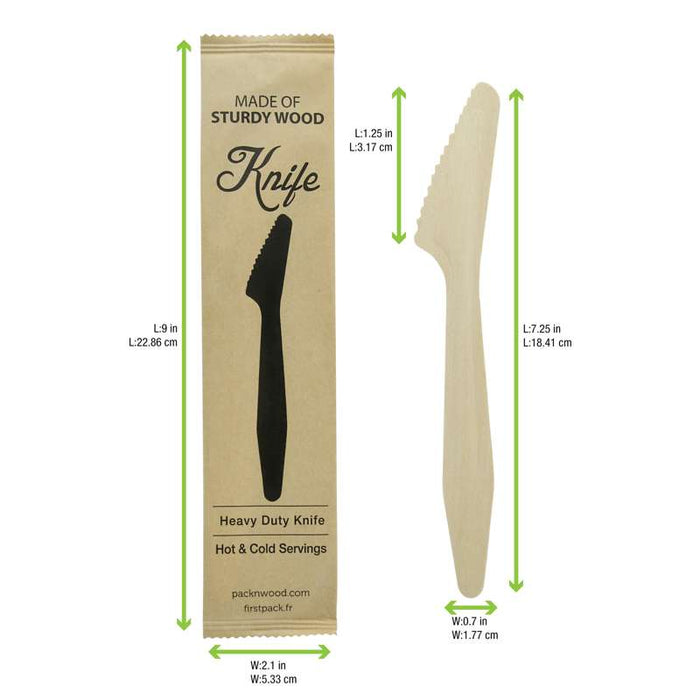 Hercule Couteau bois emballé individuellement   H185mm-500Pcs