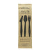 Hercule kit couvert bois 4 / 1: couteau fourchette cuillère serviette, emballage kraft   H185mm-250Pcs