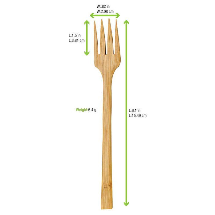 Fourchette bambou   H160mm-250Pcs