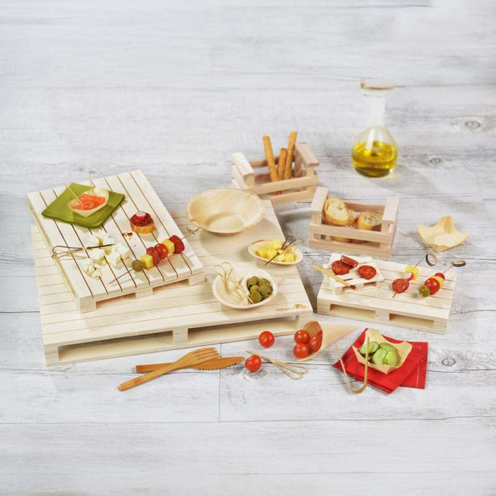 Set de couverts en bambou 3 en 1 sous sachet kraft 160mm - 250Pcs