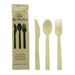 Kit couverts bambou "Anji" 3/1: couteau fourchette cuillère, emballage kraft  H170mm-100Pcs