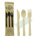 Kit couverts bambou "Anji" 4/1: couteau fourchette cuillère serviette, emballage kraft  H170mm-100Pcs
