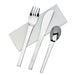 Kit couverts inox 4 en 1: couteau fourchette cuillère serviette   H160mm-50Pcs