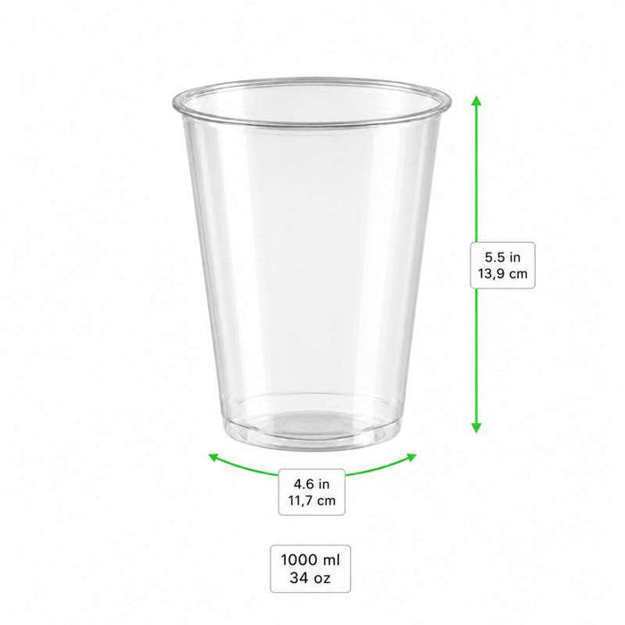 Pot Deli rond PET transparent  H139mm 1000ml-500Pcs