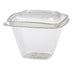 Pot Deli carré PET transparent avec couvercle  128x128mm H85mm 500ml - 100Pcs