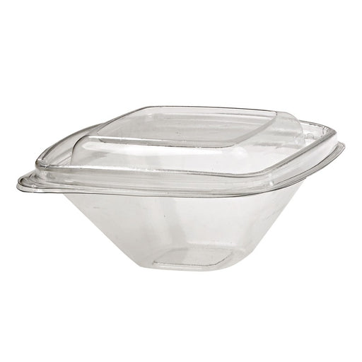 Pot Deli carré PET transparent avec couvercle  128x128mm H55mm 250ml - 100Pcs