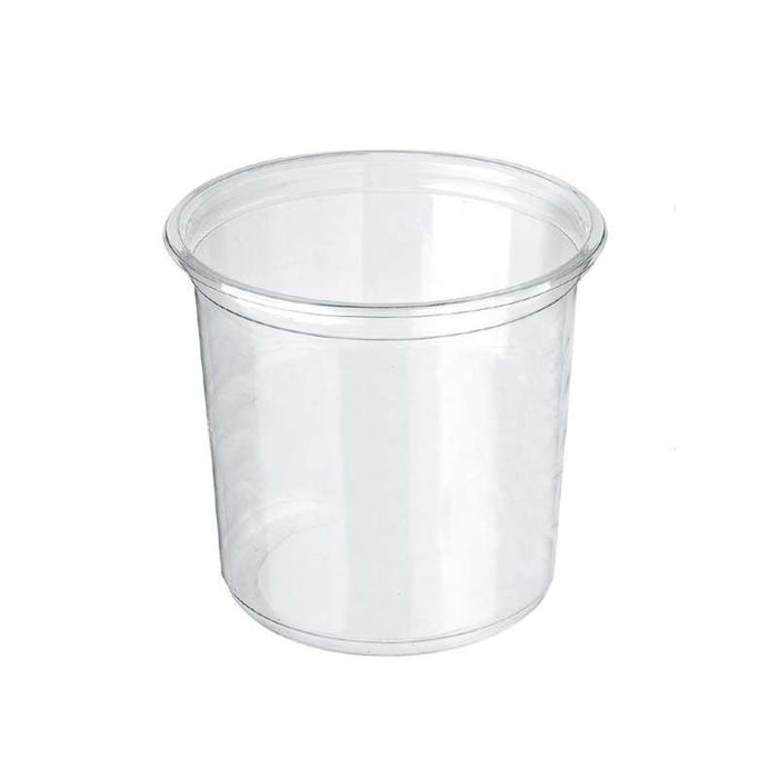 Pot Deli rond PET transparent avec couvercle rentrant  H141mm 960ml-225Pcs