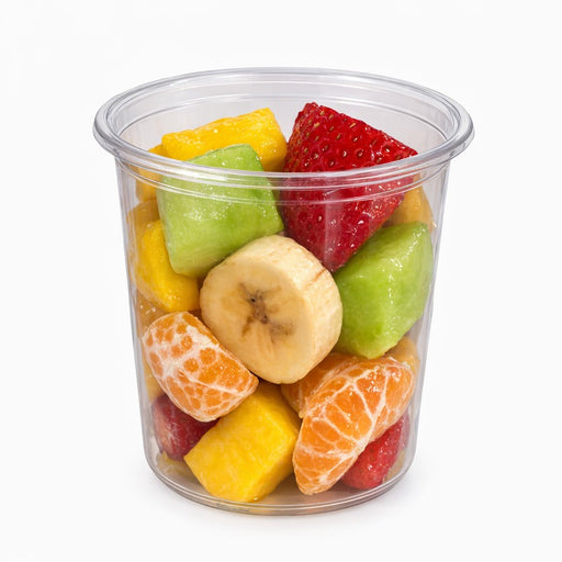 Pot Deli rond PET transparent avec couvercle rentrant  H141mm 960ml-225Pcs