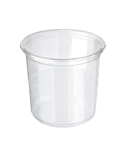 Pot Deli rond PET transparent avec couvercle rentrant  H141mm 960ml-225Pcs