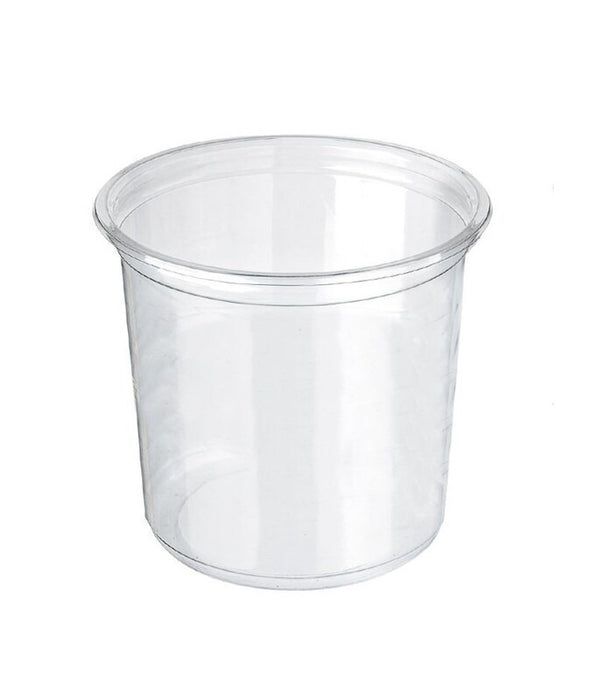 Pot Deli rond PET transparent avec couvercle rentrant  H141mm 960ml-225Pcs