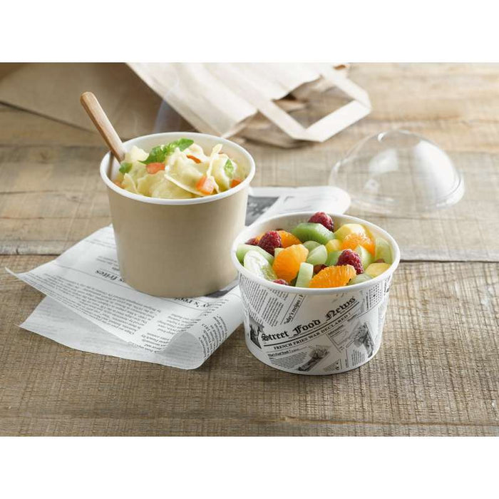 Pot "Deli" rond en carton kraft   H87mm 600ml - 500Pcs