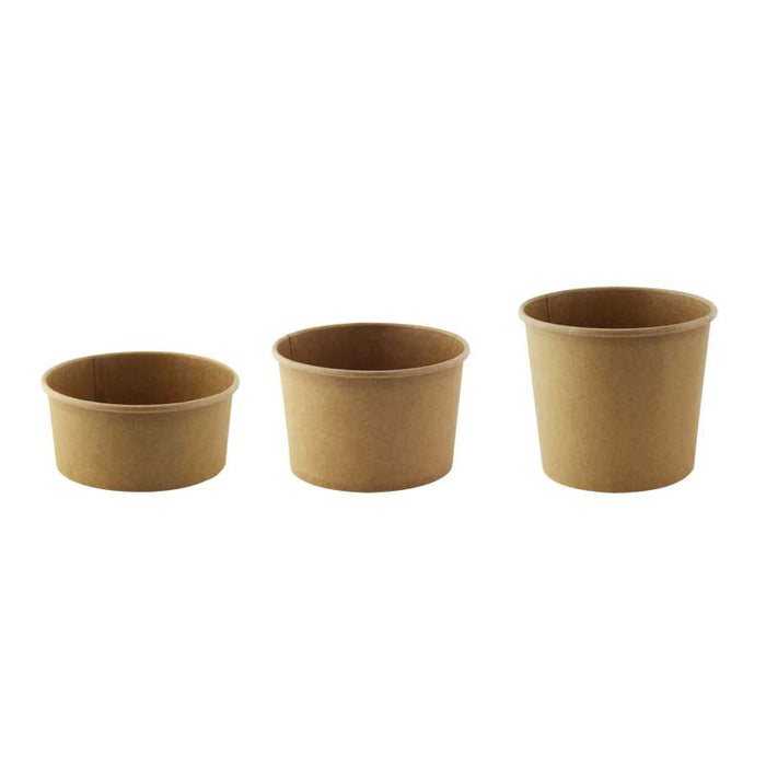 Pot "Deli" rond en carton kraft   H52mm 370ml - 500Pcs