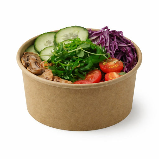 Pot "Deli" rond en carton kraft   H52mm 370ml - 500Pcs