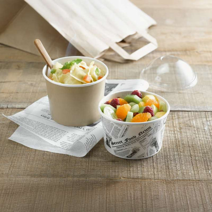 Pot rond "Deli" en carton kraft Ø114mm H72mm 480ml - 500Pcs