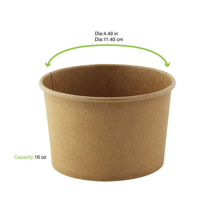 Pot rond "Deli" en carton kraft Ø114mm H72mm 480ml - 500Pcs