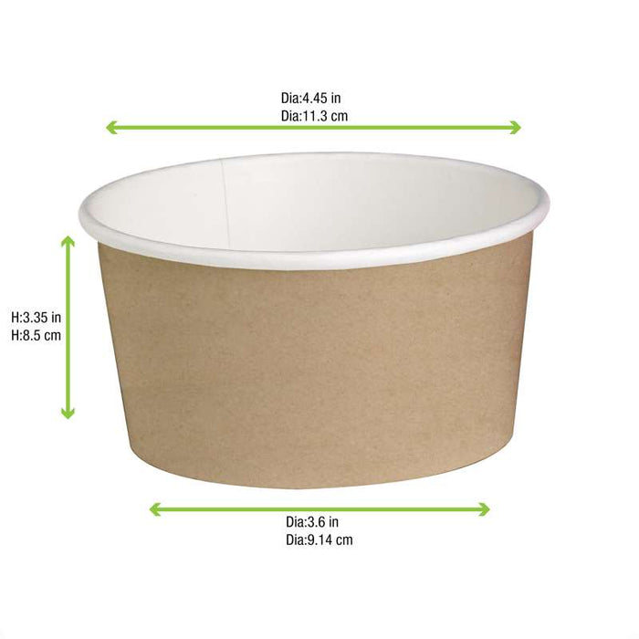 Pot "Deli" rond en carton kraft   H87mm 600ml - 500Pcs