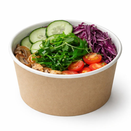 Pot "Deli" rond en carton kraft   H87mm 600ml - 500Pcs