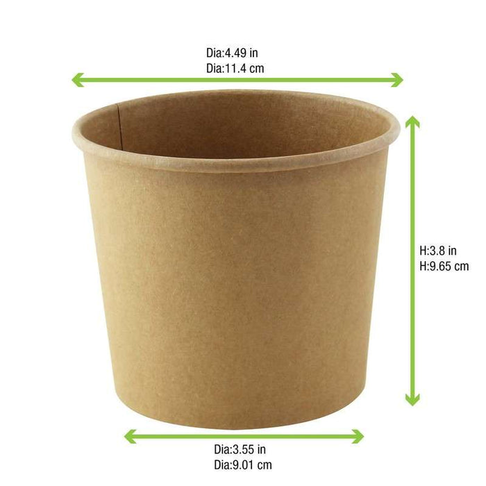 Pot "Deli" rond en carton kraft   H95mm 700ml - 500Pcs