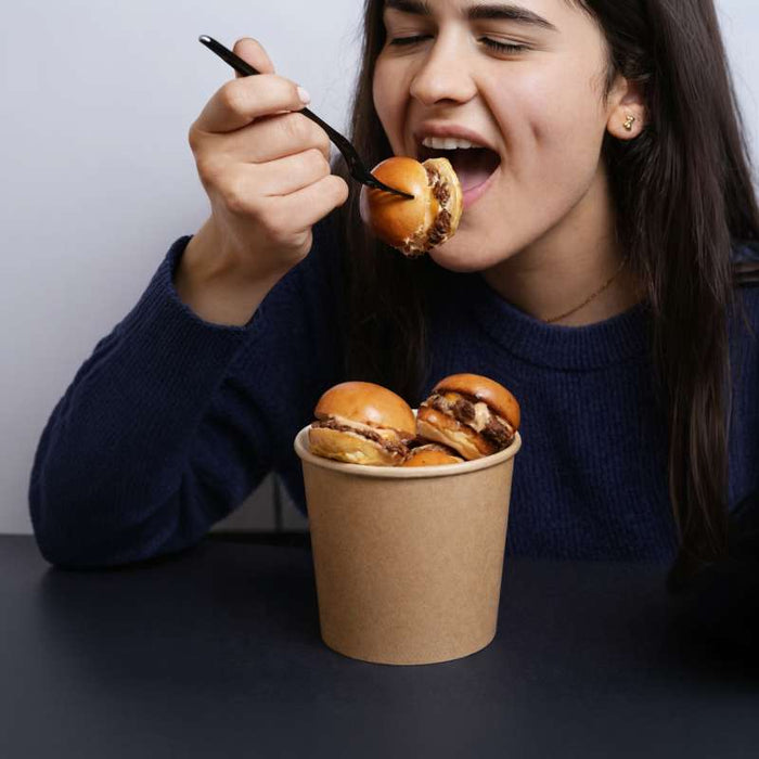 Pot "Deli" rond en carton kraft   H95mm 700ml - 500Pcs