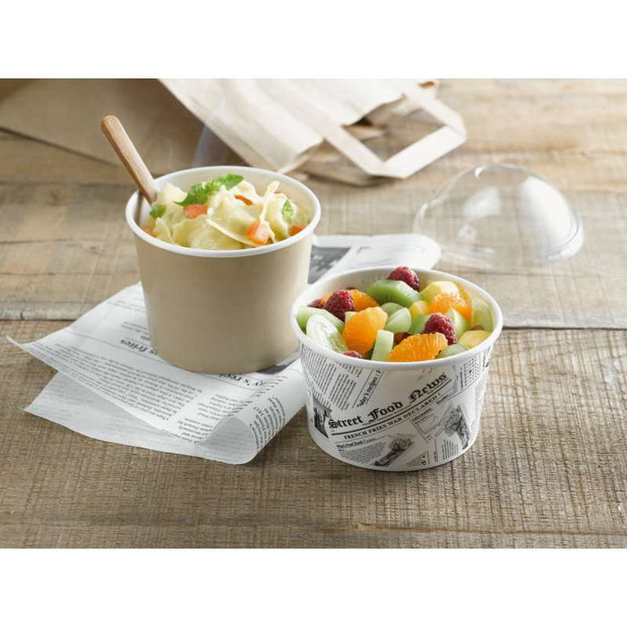 Pot "Deli" rond en carton kraft   H95mm 700ml - 500Pcs