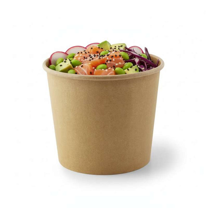 Pot "Deli" rond en carton kraft   H95mm 700ml - 500Pcs