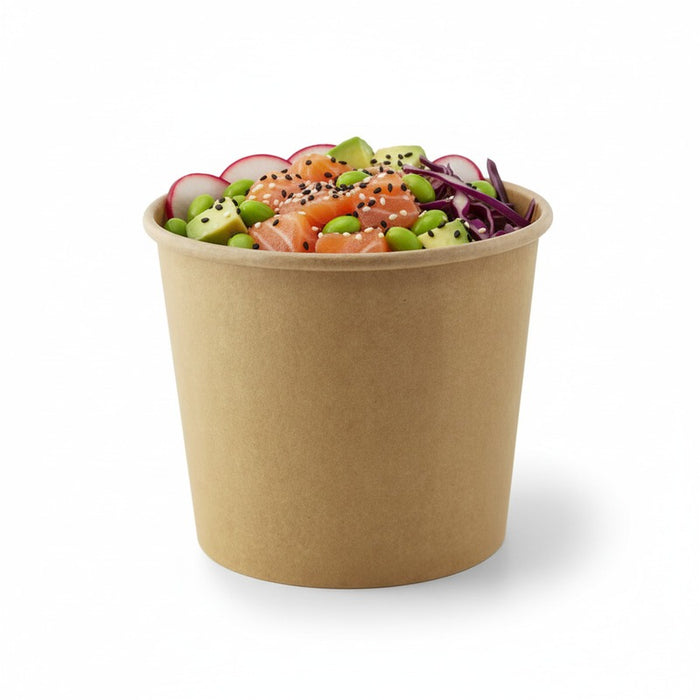 Pot "Deli" rond en carton kraft   H95mm 700ml - 500Pcs